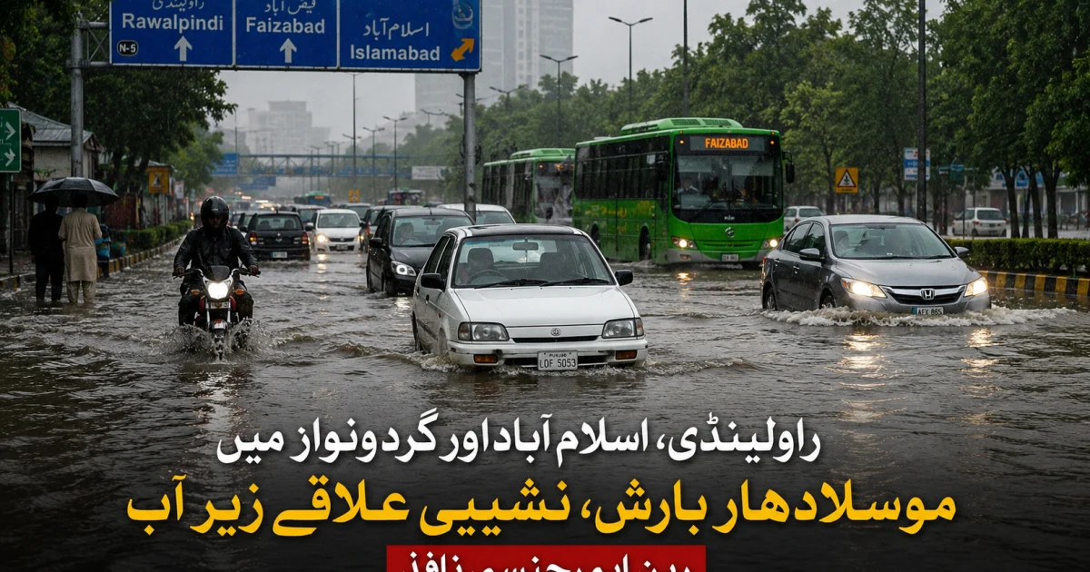 راولپنڈی، اسلام آباد اور گرد و نواح میں موسلادھار بارش، نشیبی علاقے زیر آب، رین ایمرجنسی نافذ