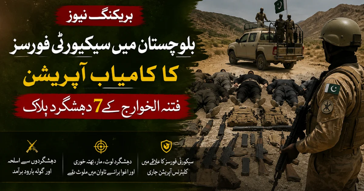 بلوچستان میں سیکیورٹی فورسز کا کامیاب آپریشن، فتنہ الخوارج کے 7 دہشتگرد ہلاک