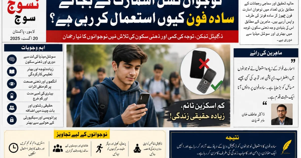 نوجوان نسل اسمارٹ کے بجائے سادہ فون کیوں استعمال کر رہی ہے؟