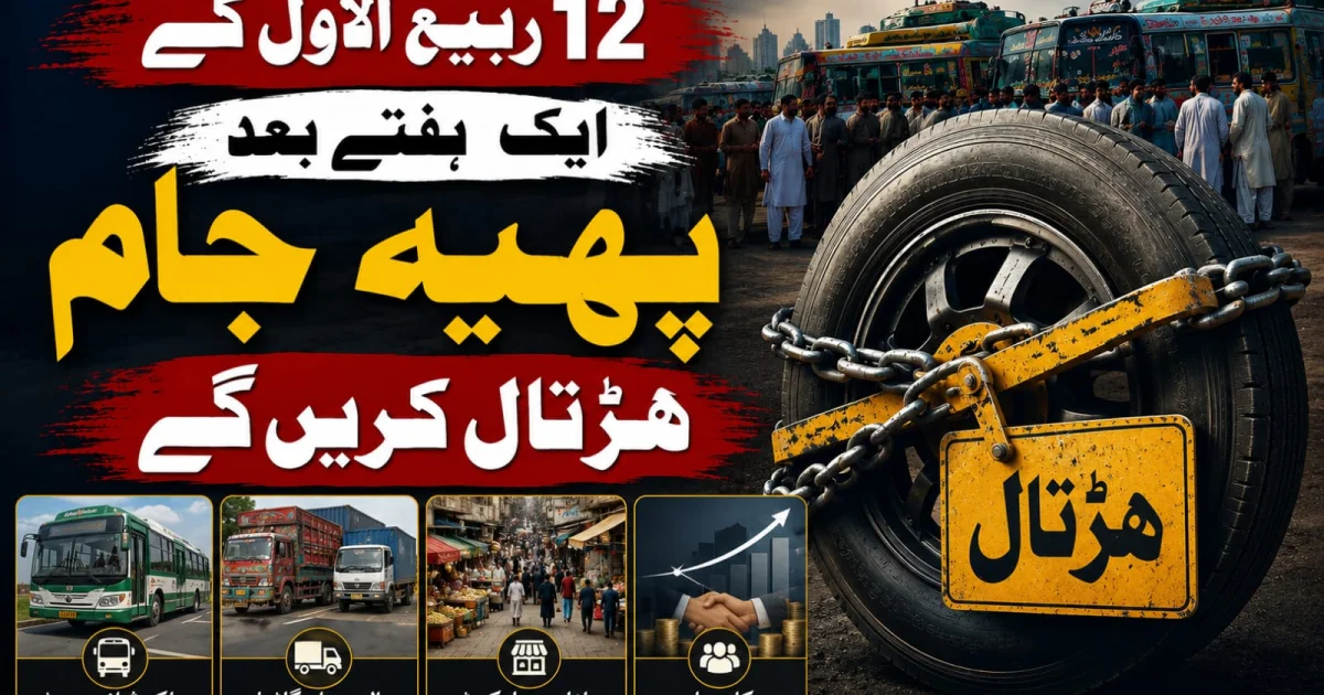 ’ 12ربیع الاول کے ایک ہفتے بعد پہیہ جام ہڑتال کریں گے‘