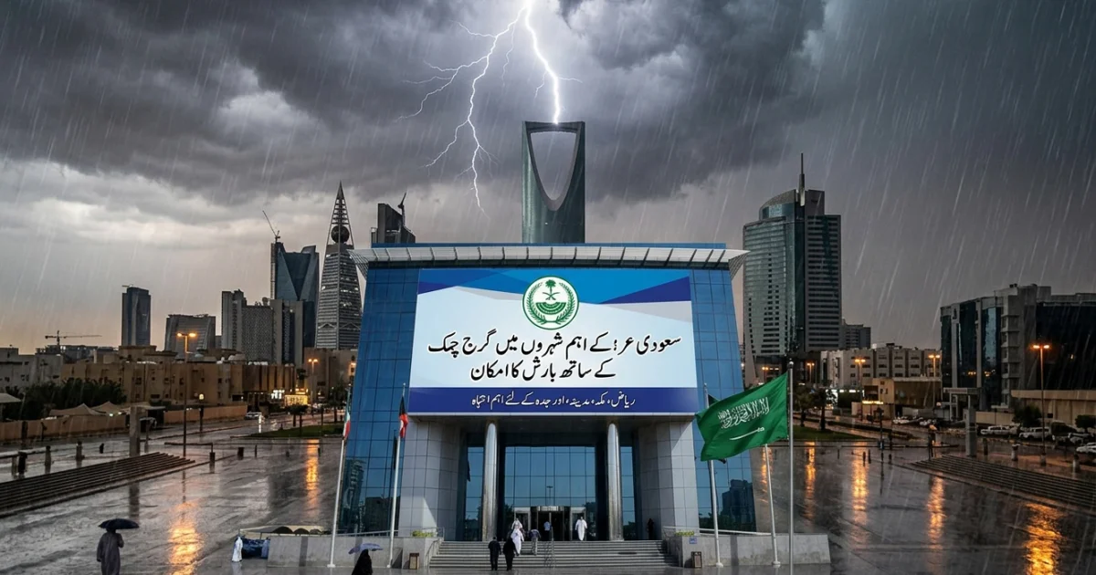 سعودی عرب کے اہم شہروں میں گرج چمک کے ساتھ بارش کا امکان