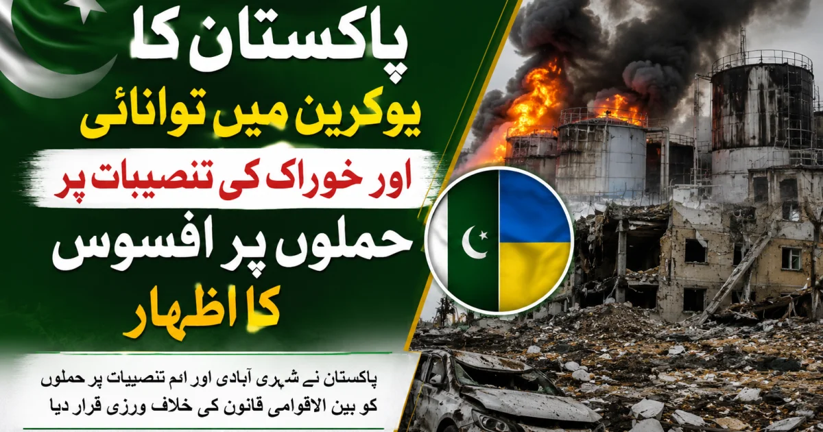 پاکستان کا یوکرین میں توانائی اور خوراک کی تنصیبات پر حملوں پر افسوس کا اظہار